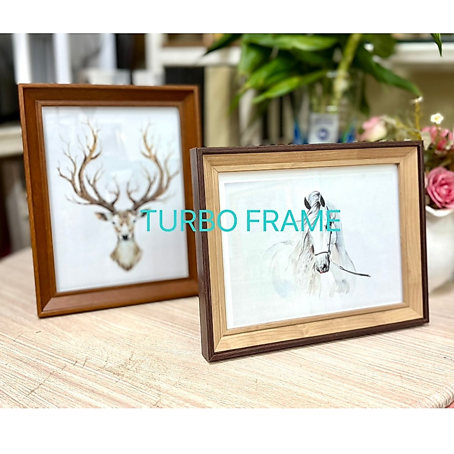 กรอบรูปแต่งบ้าน กรอบรูป 4x6", 5x7", 6x8", A5(14.8x21 cm)  , B5( 7x10" ) พร้อมกระจกใส ขาคั้ง หูแขวนผนัง