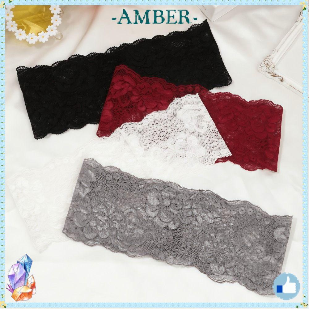 ที่คาดผม AMBER,ที่คาดผมลูกไม้ตาข่ายหรูหราน้ําหนักเบา,แฟชั่นBreathable Elastic Hollow-Out Headwrapหมว