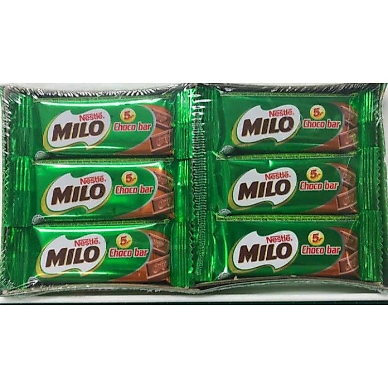 ไมโลแท่ง MILO Choco bar 6g ไมโล ช็อคโกบาร์ ช็อคโกแลตแท่ง 6กรัม x 24ชิ้น