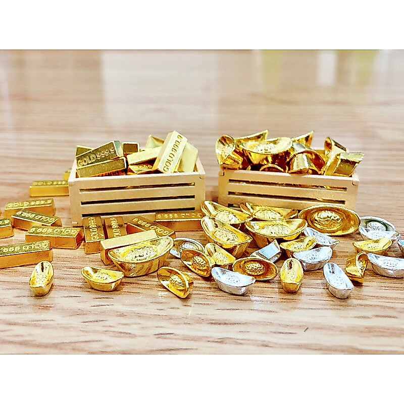 ก้อนทองจิ๋ว ก้อนทองจำลอง งานดี มีน้ำหนัก ขนาด 5x15 mm. ราคา/ชิ้น