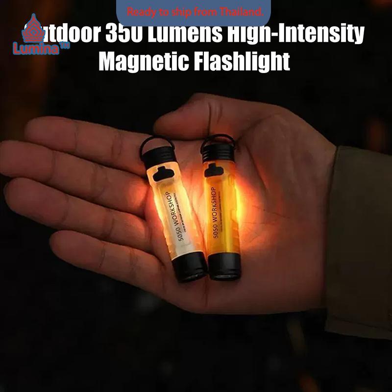 ไฟฉายขนาดเล็กกลางแจ้ง LED, ไฟฉาย5050ทนทานไฟฉาย USB ชาร์จไฟได้ฉุกเฉินปีนเขาตั้งแคมป์