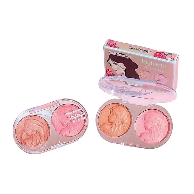 :: KISS 83247-03 :: Kiss Beauty Highlight Blusher คิสบิวตี้ ไฮไลท์ บลัชเชอร์ ปัดแก้ม 2 ช่อง