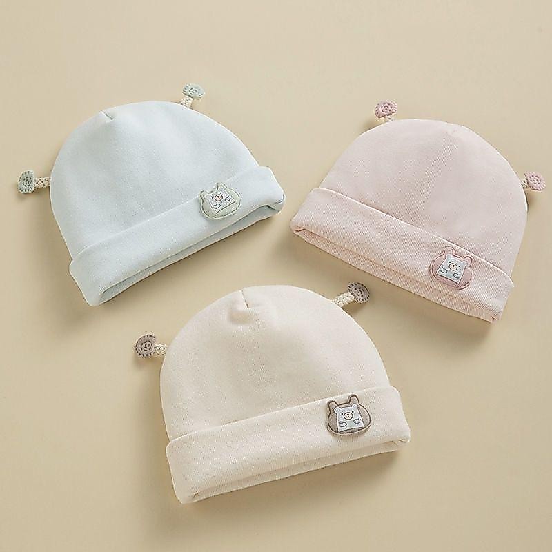 ผ้าฝ้ายนุ่มทารกแรกเกิด Bonnet Super หมวกเด็กน่ารักเป็นมิตรกับผิวหัว Forinfant 0-6 เดือนทารกแรกเกิดของขวัญ Cradle Cap
