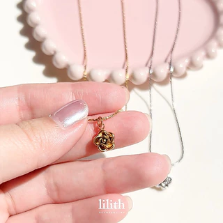 Lilith - tiny rose necklace สร้อยคอ สแตนเลส จี้ดอกไม้ ดอกกุหลาบ