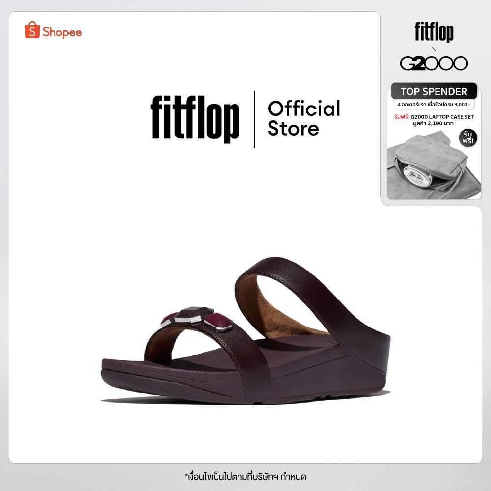 FITFLOP FINO MULTI-STONE LEATHER SLIDE รองเท้าแตะผู้หญิง รุ่น IU8-C88 สี PURPLE