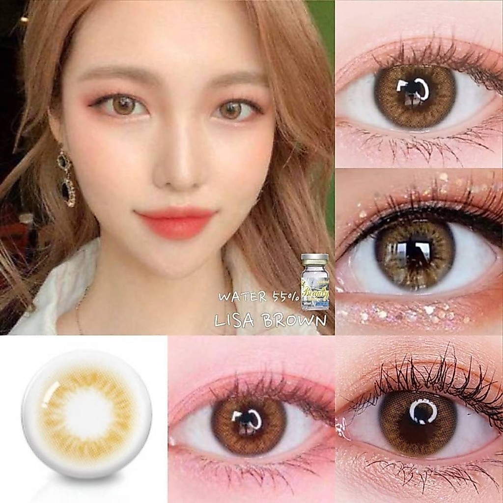 คอนแทคเลนส์(มินิ)🔥Lisa🔥(Beautylens) สี : Brown / Gray รายเดือน มีค่าสายตา