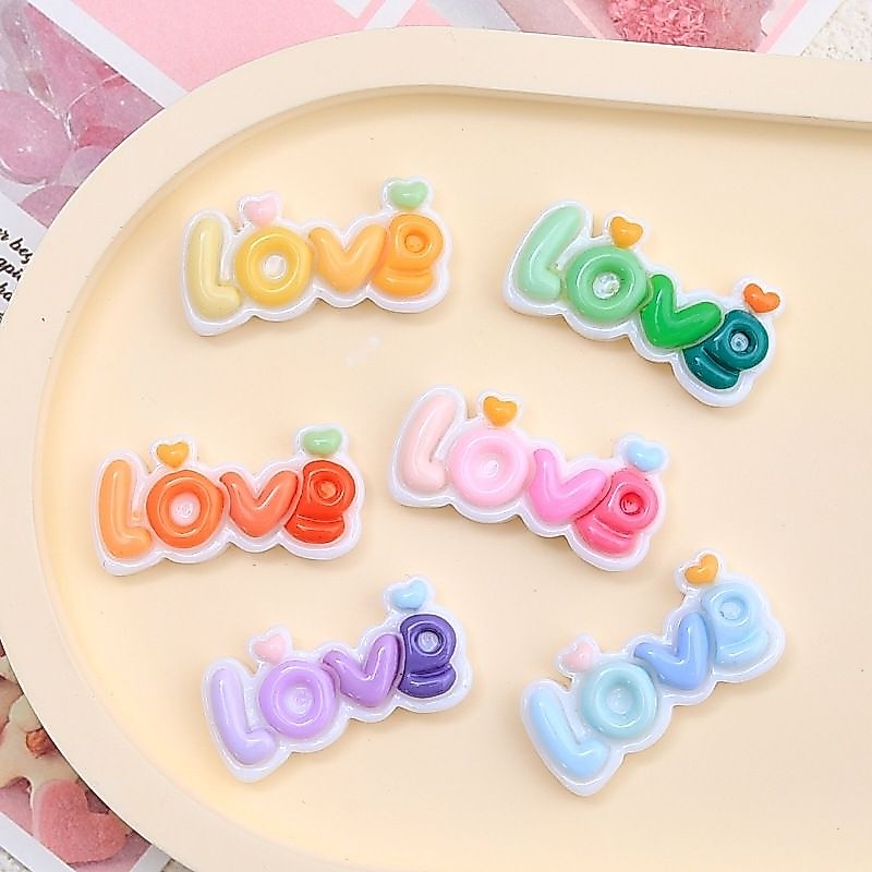 เรซิ่นเลิฟ Love เรซิ่นตัวอักษรเลิฟสีรุ้ง สวยๆ