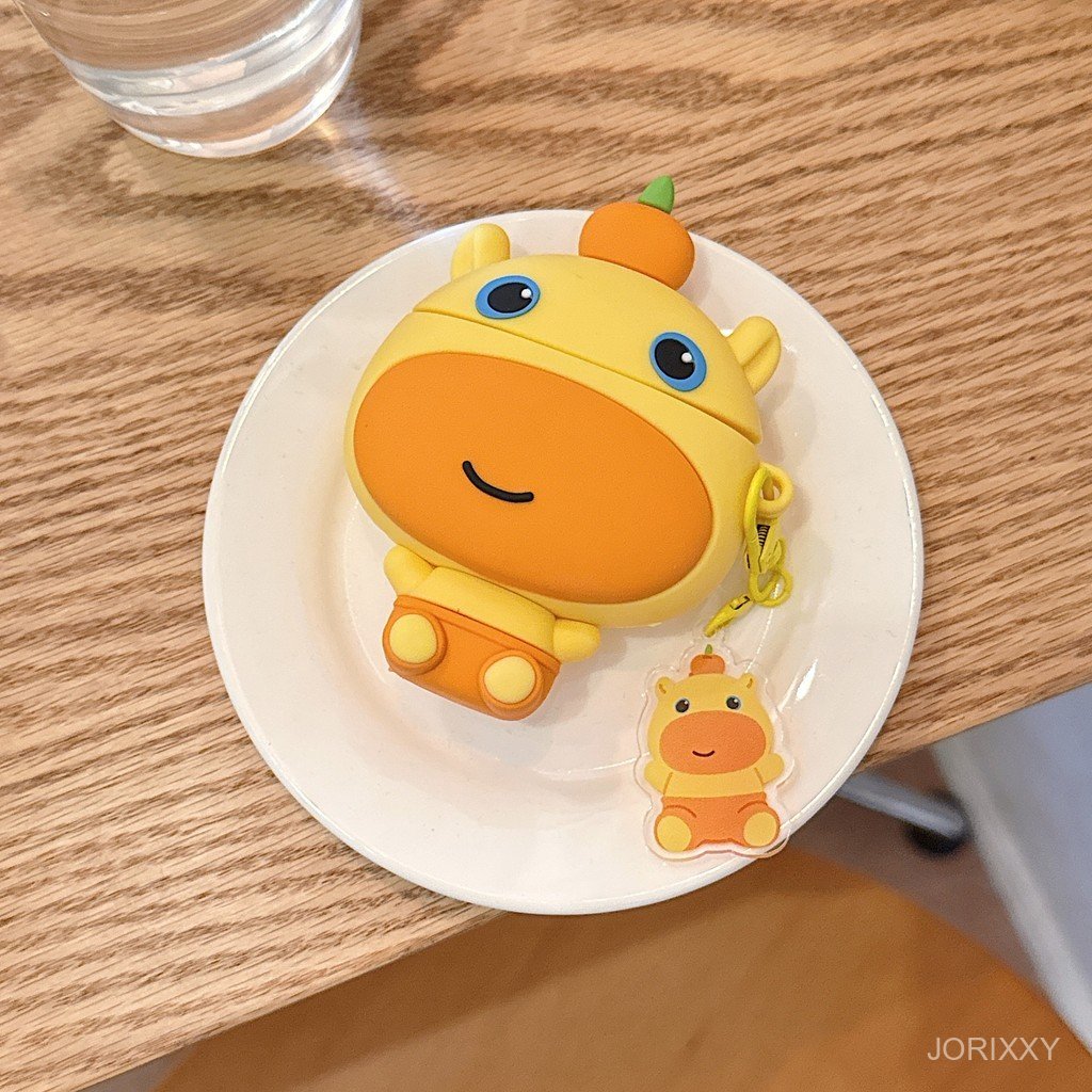 Capybara Lulu น่ารักสเตอริโอการ์ตูนหูฟังเหมาะสําหรับ airpod3/aipod4/pro/pro2/pro3 หูฟังบลูทูธป้องกัน