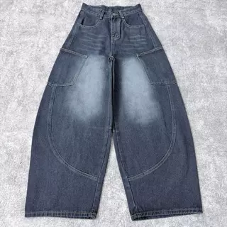 #587 (XS-6XL) กางเกงยีนส์ทรงบาเรล baggy สำหรับสาวอวบ กระบอกใหญ่ พร้อมส่งจากไทย ดูตารางไซส์ก่อนสั่งซื้อ