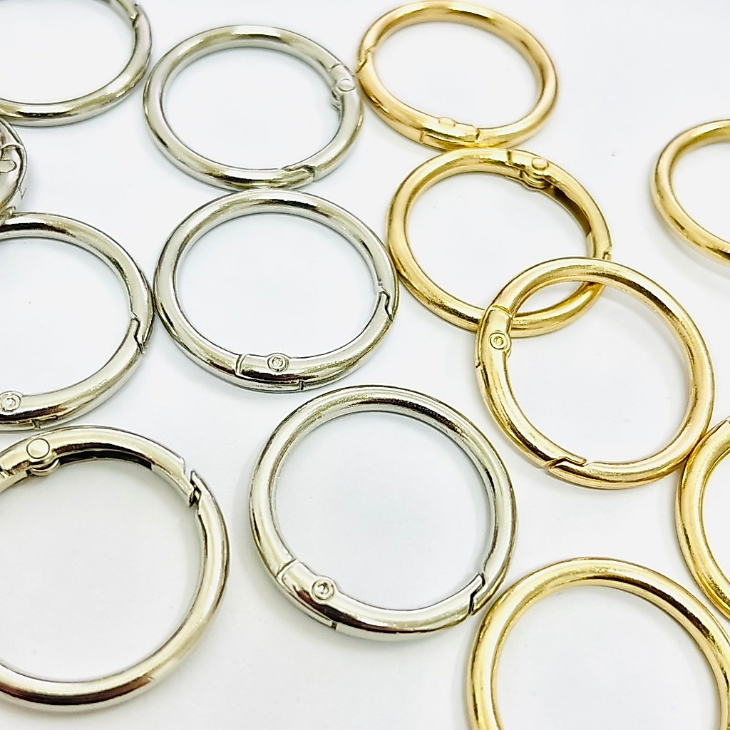 ห่วง พวงกุญแจ เกรดB  เงิน ทอง คละสี ขนาด 30mm 32mm ห่วงสปริงล็อค 100pcs ของตกแต่ง อุปกรณ์งานฝีมือ