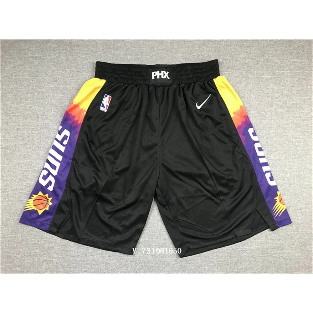 กางเกงบาสเก็ตบอลทีม Sun Chris Paul German Booker Ayton Shorts City Version Black Pants
