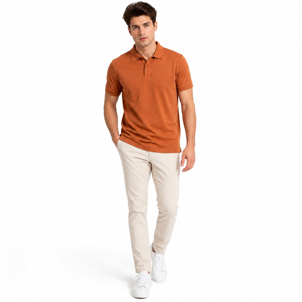 Baverre by Hassenda - Denver เสื้อโปโลผู้ชายธรรมดาคอปก Unisex แขนสั้น Camel VPG81220CML