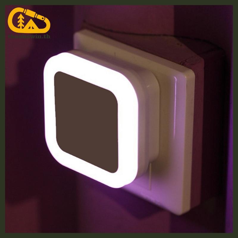 Thankswin ไฟ LED อัตโนมัติเซ็นเซอร์เหนี่ยวนําควบคุมห้องนอนไฟกลางคืนโคมไฟเตียง US Plug th