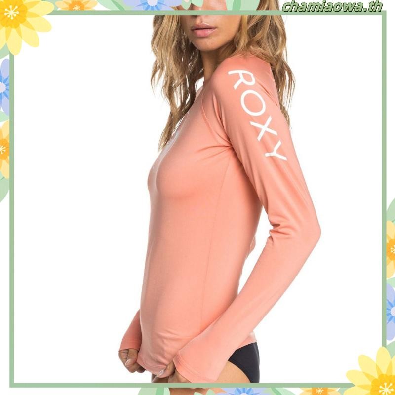 ใหม่ในเสื้อ Roxy Rashguard สําหรับผู้หญิงท่องเสื้อแขนยาว