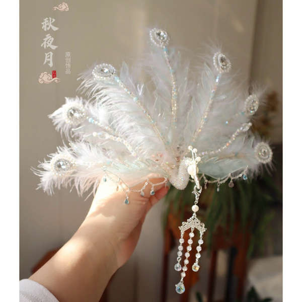 Autumn Night Moon Original "Luan Phoenix Fairy Feather" Cloisones Phoenix Feather Zhengfeng Feather 