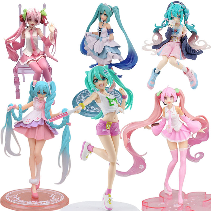 Hatsune Miku Wonderland Sakura Miku Action Figure นั่ง Hatsune Miku ของเล่น