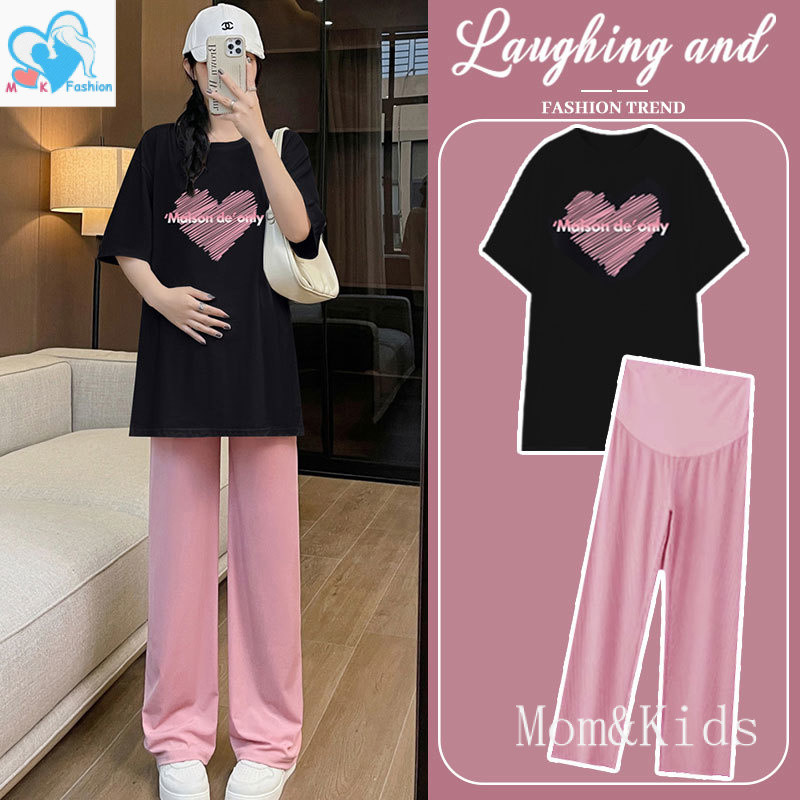 ชุดสำหรับคุณแม่ตั้งครรภ์ แบบสองชิ้นจากผ้าฝ้าย สวมใส่ง่ายและสบาย