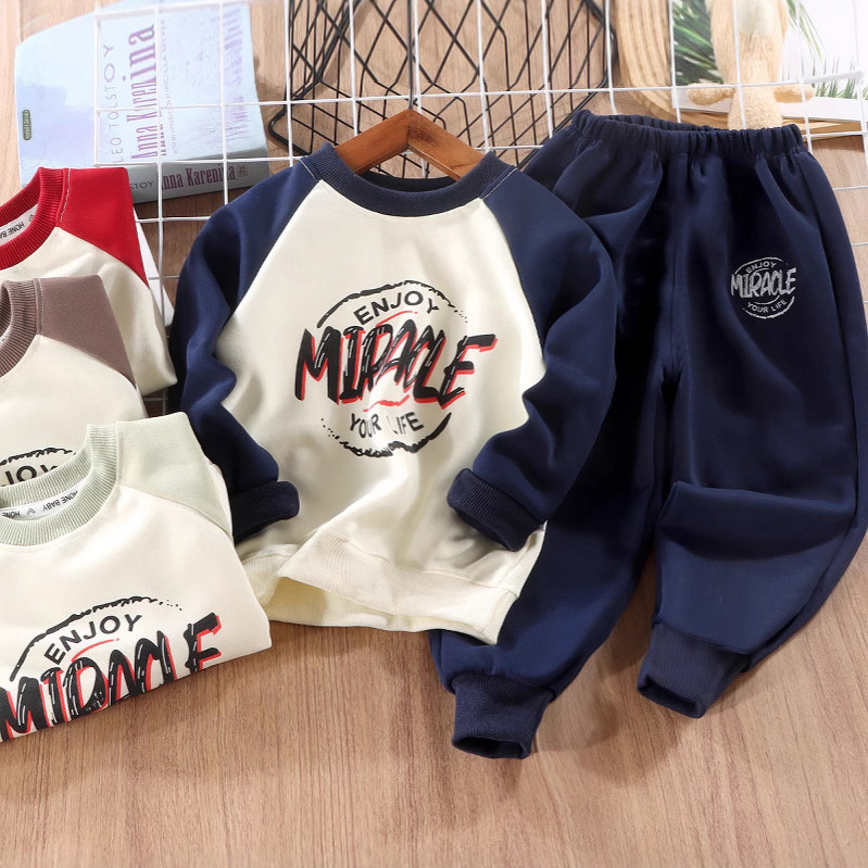 สูทเด็กชาย ขนแกะซับเสื้อกันหนาว สำหรับฤดูหนาวและใบไม้ร่วง ไซส์ 80-130