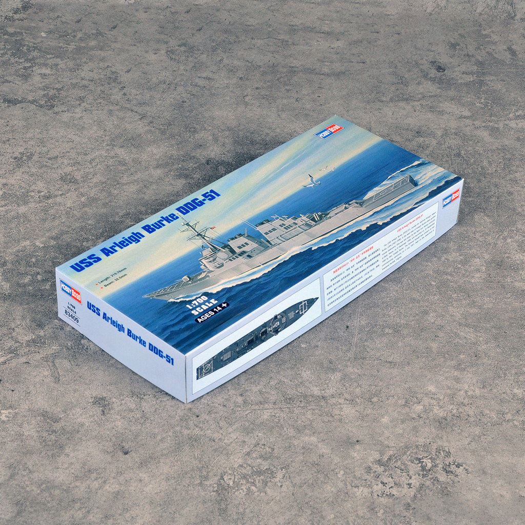Trumpeter 83409 ประกอบเรือ 1/700 US Navy DDG-51 Arliburg Missile Destroyer