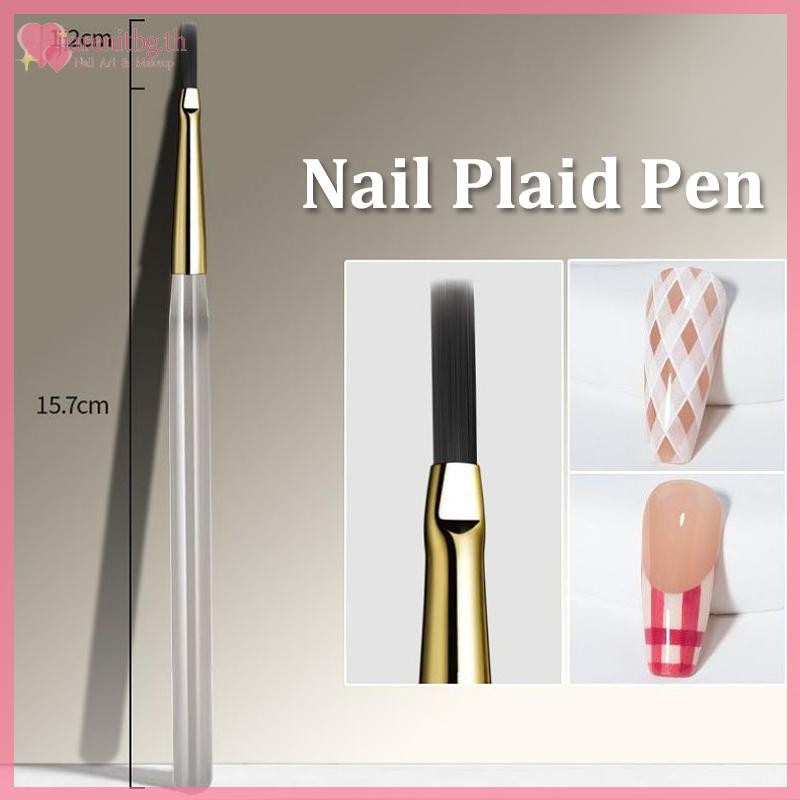 RENBG Nail Art ภาพวาดแปรงเส้นอะคริลิคปากกาลายตารางดอกไม้วาดสีน้ําแปรง UV Gel DIY ออกแบบเล็บ TH