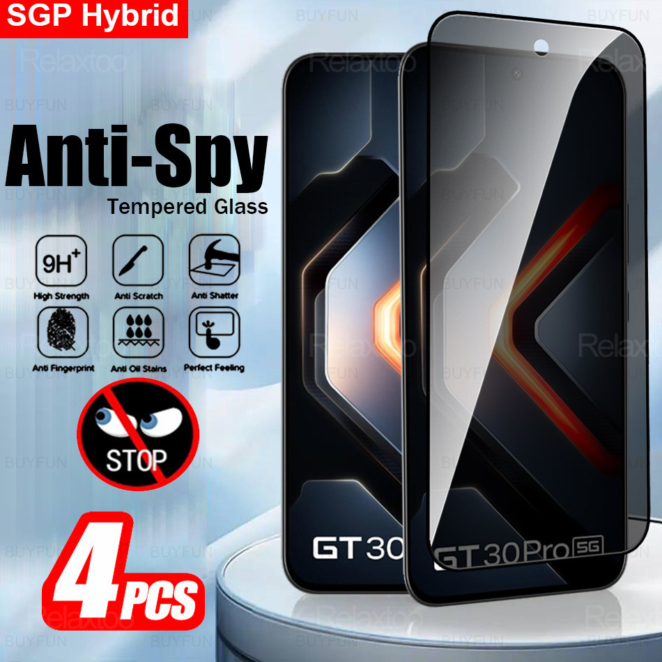 4 ชิ้นความเป็นส่วนตัวป้องกันหน้าจอฟิล์มสําหรับ Infinix GT 30 Pro 5G Anti-Peeping ฟิล์มกระจกนิรภัย In