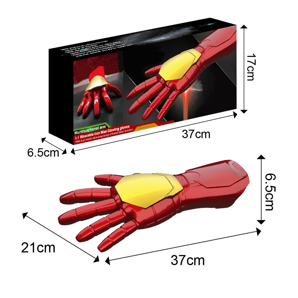 เหล็กอเมริกันทีมโล่ไฟฟ้าของเล่นเด็กเด็กชายสวมใส่แขนเล่นตามบทบาทฉายของเล่นส่องสว่าง