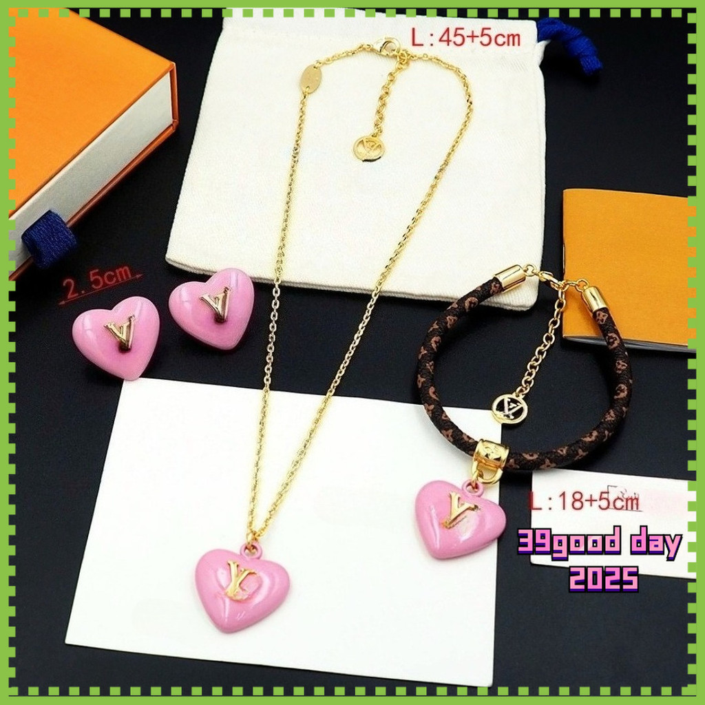 [L-home] สร้อยคอแฟชั่น Pink Love Female-59031