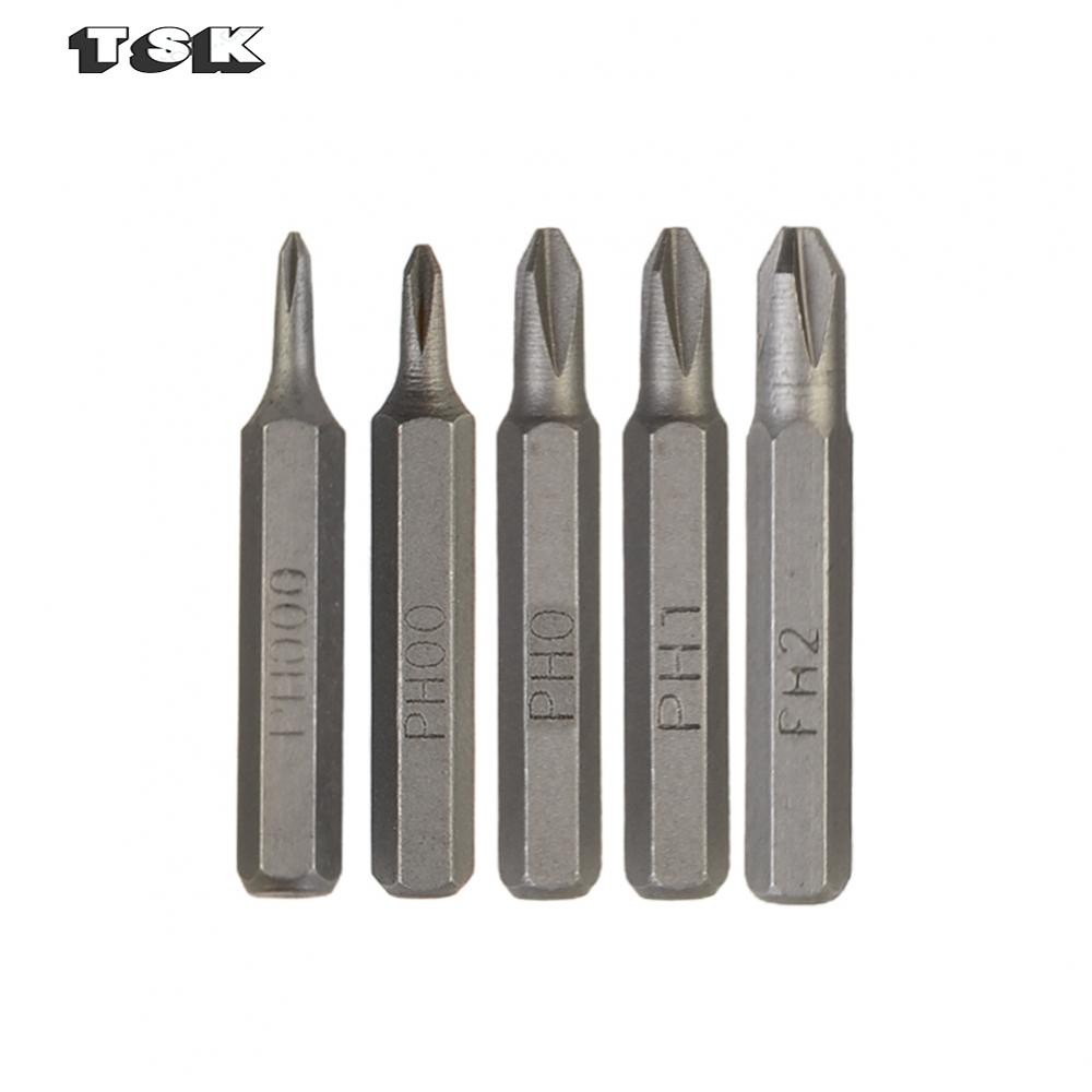 [TSKTH]5Pcs Set of Cross Screwdriver Bits PH0000 PH000 PH00 PH0 PH1 PH2 4mm Hex Shank[Ready stock]