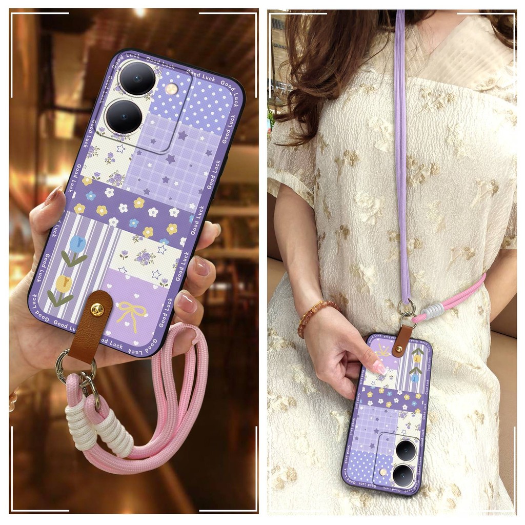 กันน้ําป้องกันเคสโทรศัพท์สําหรับVIVO Y78 5G Y78M/Y78-T1/Y78M-T1 เส้นทแยงมุมซิลิโคนนุ่มกรณีป้องกันฝุ่