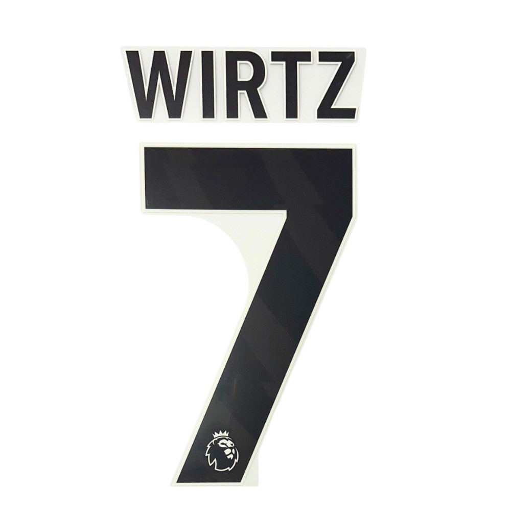Official WIRTZ 7 EPL Black Player Size Nameblock Liverpool 2025-26 PRINT