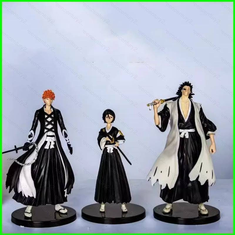 GC 3pcs Bleach Action Figure Kurosaki Ichigo Zaraki Kenpachi Kuchiki Rukia ตุ๊กตาของเล่นสําหรับของขว
