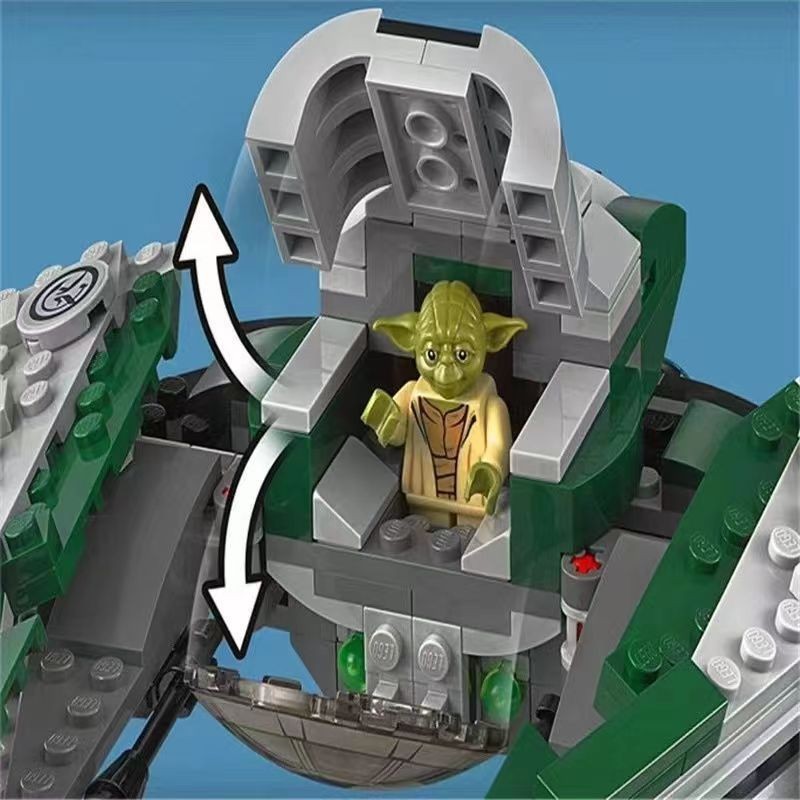 สินค้าใหม่พร้อมสต็อกเข้ากันได้ Lego Star Wars Yoda Jedi Star Fighter 75360 เด็กการศึกษาประกอบอาคารบล