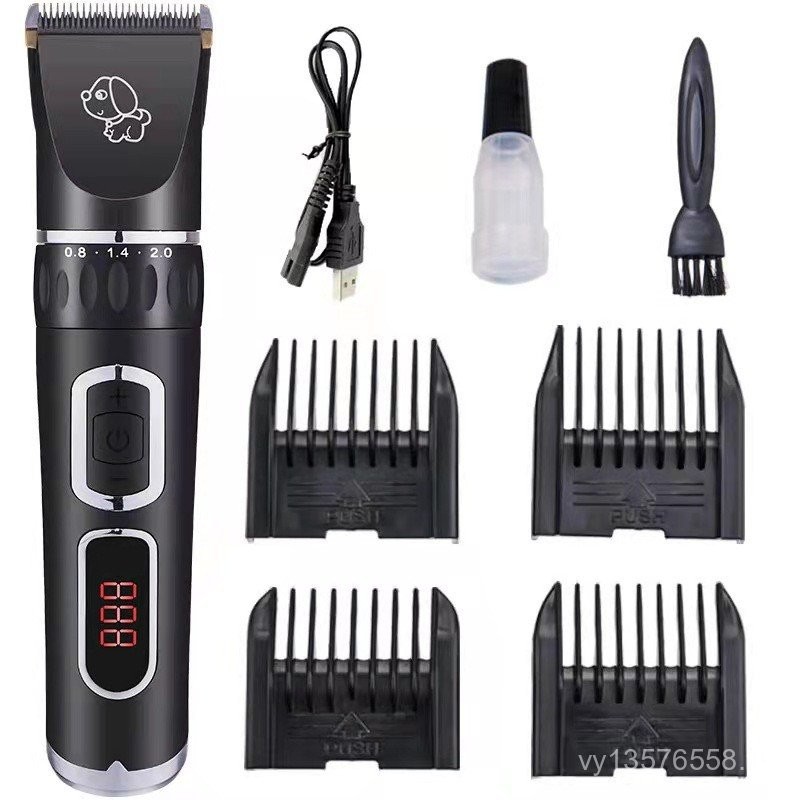 Cat Display Teddy Dog Hair Clipper ปัตตาเลี่ยนผม LCD เครื่องโกนหนวดสุนัขสัตว์เลี้ยง U0SC
