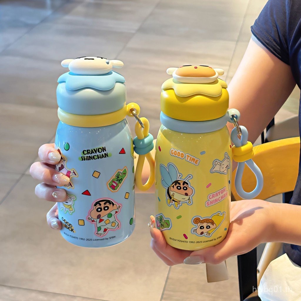 Crayon Shin-Chan Thermos Cup Girls High-Value 2025 ถ้วยสไตล์ใหม่เด็กนักเรียนเฉพาะถ้วยน้ําแบบพกพา 888
