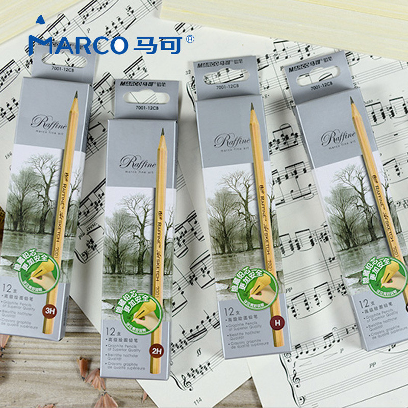Marco 7001 Sketch Pencil HB 2B 3B 4B 5B 6B 7B 8B 9B นักเรียนเริ่มต้น 2: Sketch Pen Set Art Drawing P