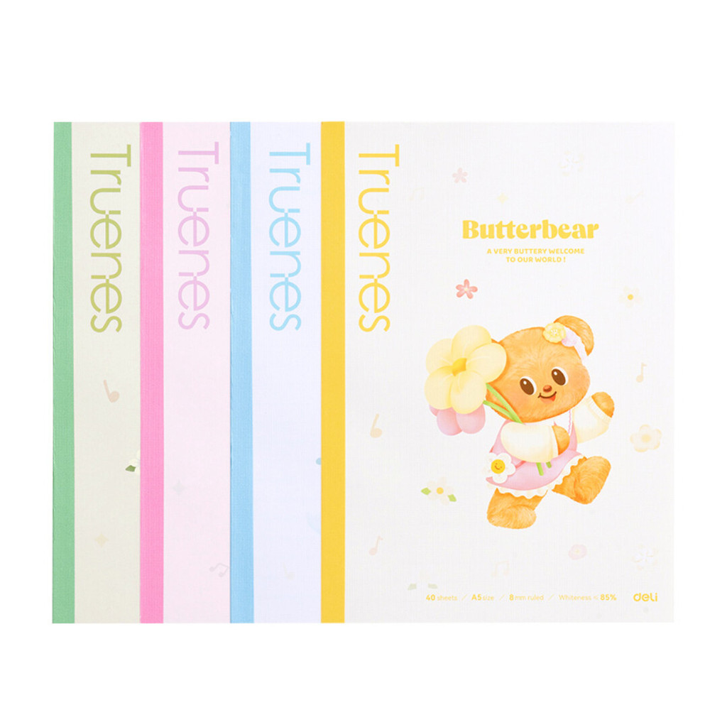 BBสมุดปกอ่อน A5 ลายหมีเนย 4 สี No.HY235 1x4