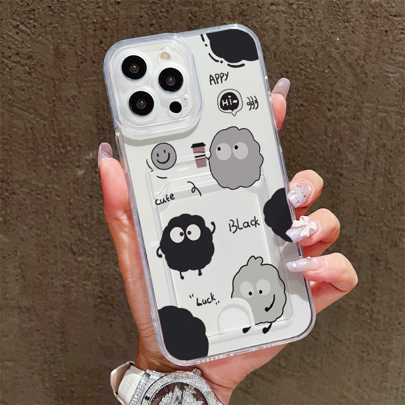 การ์ดกระเป๋าสําหรับiPhone X XR 14 15 17 Air 16 16E 11 12 13 Pro Xs Max 6s 6 7 8 Plusน่ารักMonster Co