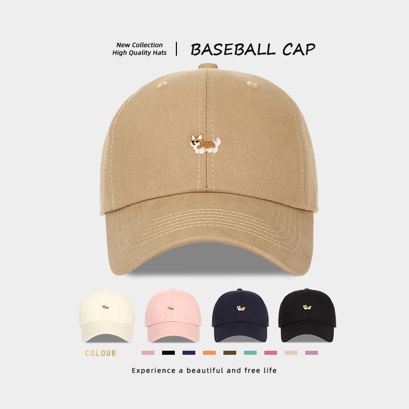 หมวกแก๊ปปักลายคอร์กี้ แฟชั่นน่ารัก หมวกแก็ปผู้ชายผู้หญิง ใส่ได้ทั้งชายหญิง หมวกแก๊ปคู่รัก หมวกแก๊ปสตรีท เท่ๆ ใส่คู่