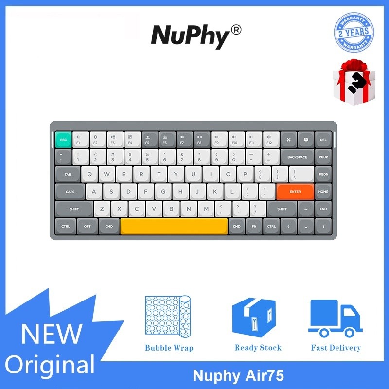 NuPhy Air75 V2 Bluetooth 5.0 สามโหมด Win Mac iPad Hot Swap Gaming Mechanical Keyboard