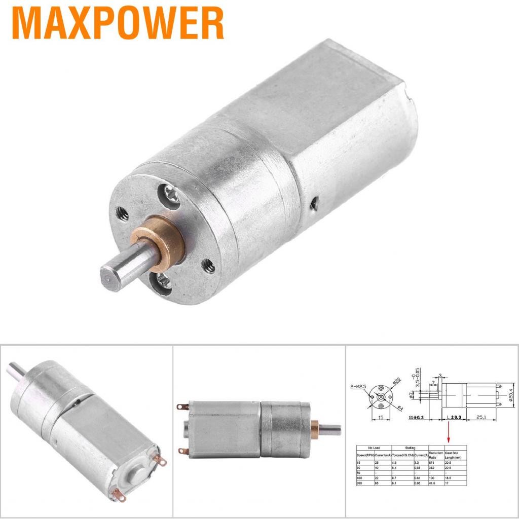Maxpower MaxPower+-th Reduction Motor 12V High Torque Gear Box Prcatical Electric DC 0.78 เส้นผ่านศู