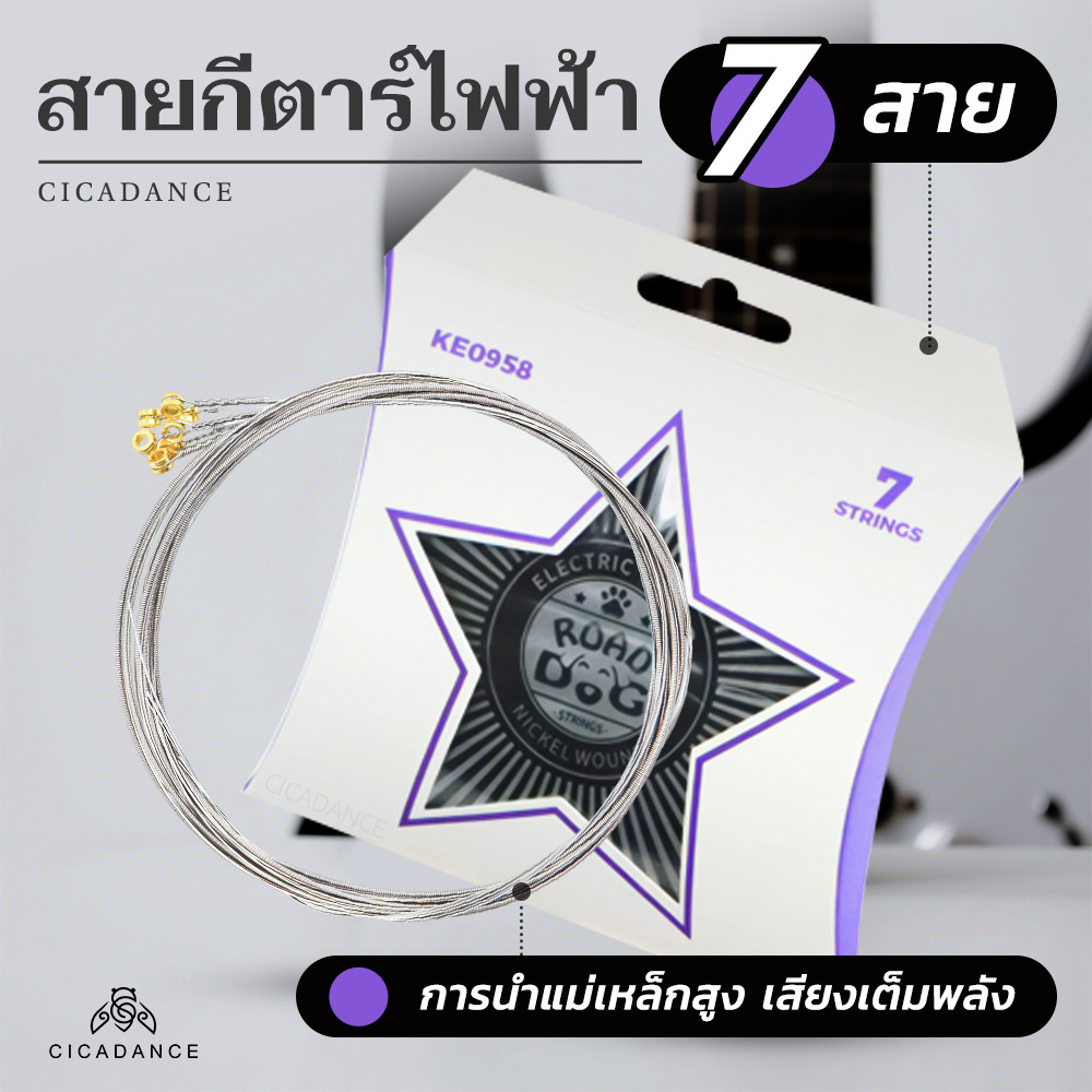 ROAD DOG สายกีตาร์ไฟฟ้า KE ซีรีส์ เคลือบไอออน PVD ปลายโลหะ เปลี่ยนง่าย เสียงใส ทรงพลัง แรงตึงคงที่ ใ