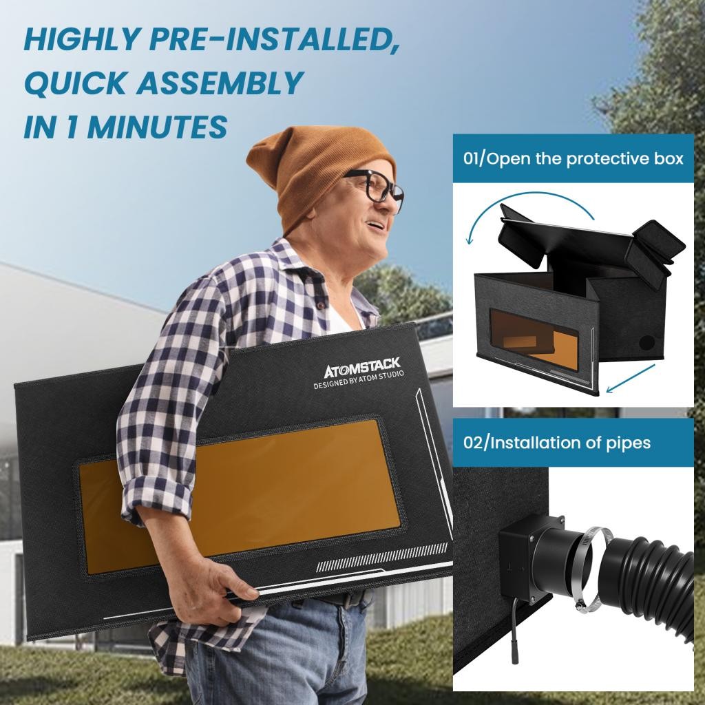 Joyfeel-th Qukan A5 10W 30W กล่องป้องกัน FB2 Pro+ เครื่องแกะสลักและตัดเครื่อง M40 Pro 20W P7 SMOKE F