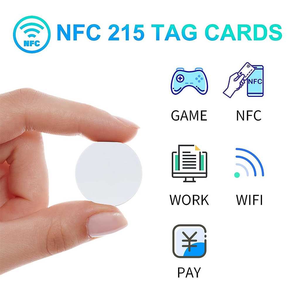 GUGUJI NTag215 NFC Tag Sticker RFID No Glue 25mm 10 PCS - GJ-25 | [โรฟาช็อป]