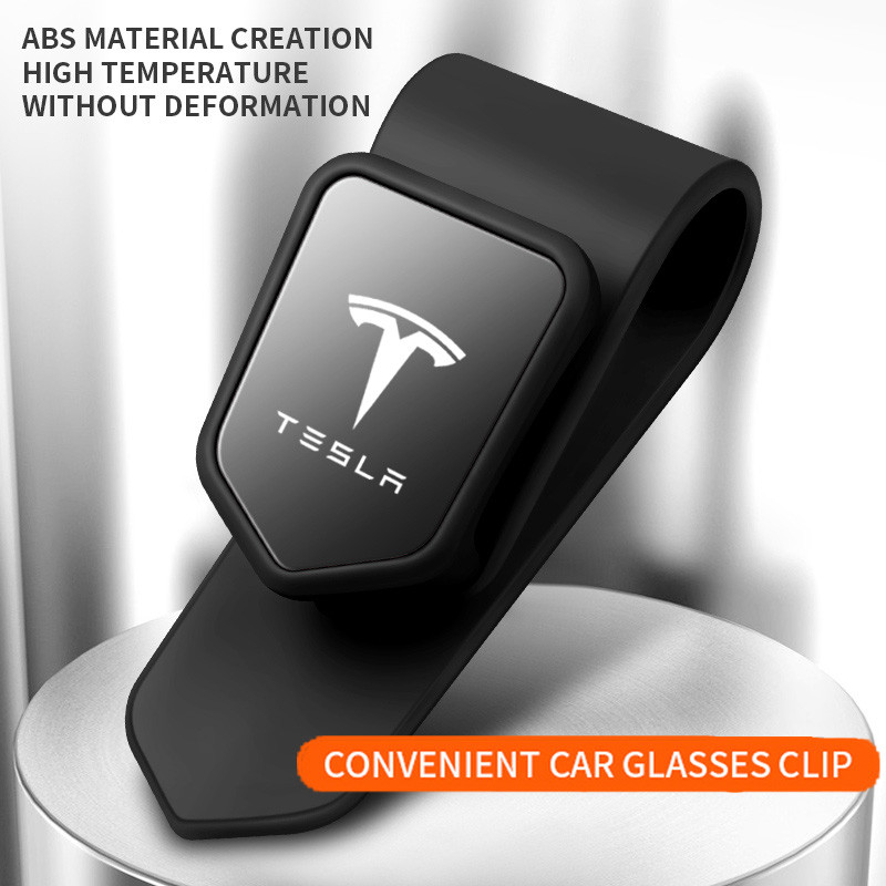คลิปหนีบแว่นตารถยนต์ Tesla สําหรับรุ่น 3/รุ่น X/รุ่น Y/S ที่บังแดดรถยนต์ ที่เก็บแว่นกันแดด กรอบแว่นกันแดด