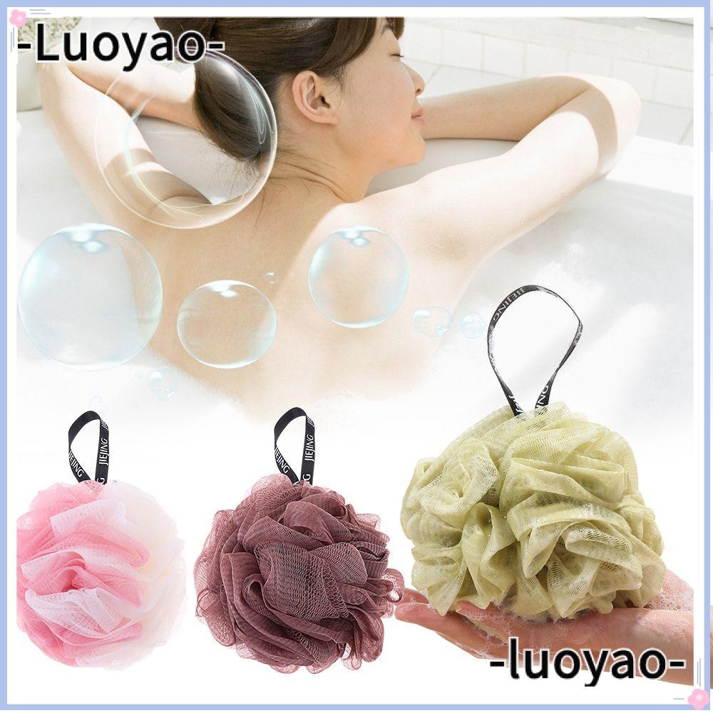 LUOYAO Bath Ball แปรงทําความสะอาดในครัวเรือน Soft Mesh Body Exfoliate พัฟอาบน้ํา