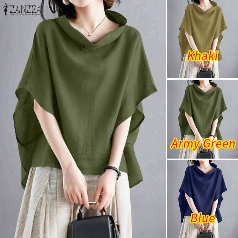 ZANZEA Celmia สไตล์เกาหลีสำหรับผู้หญิง เอлегานต์.swing-collar แขน3/4 ทรงคลายหลวม — صورة 3