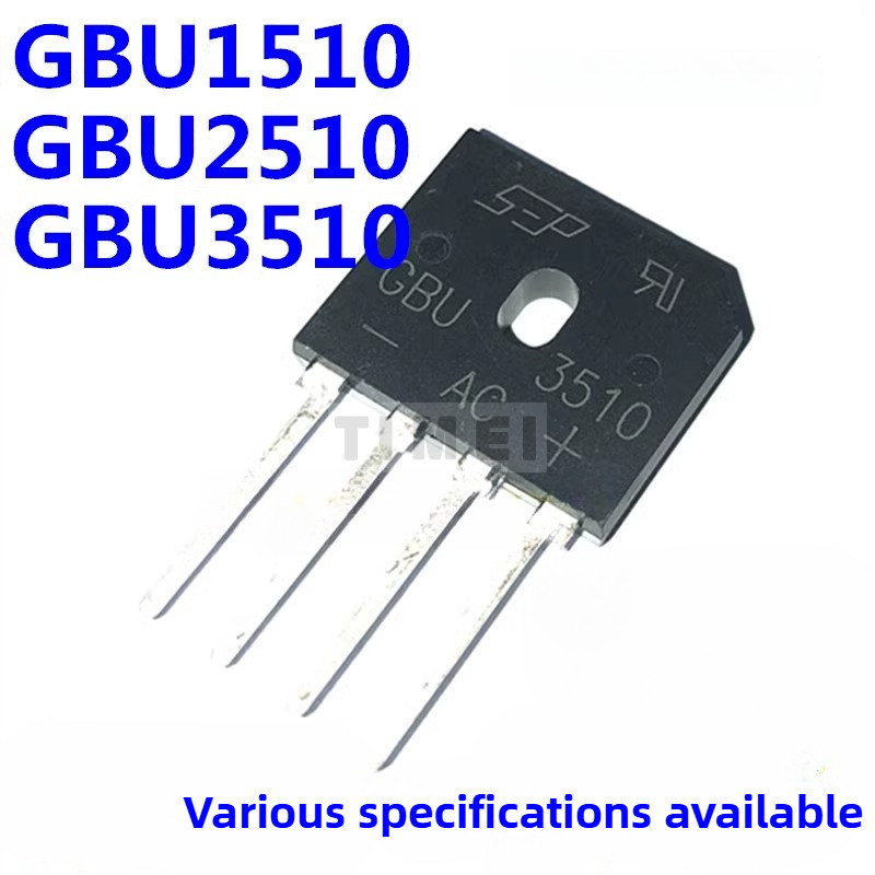 10/5 ชิ้น GBU1510 GBU2510 GBU3510 ZIP-4 Flat Bridge Rectifier