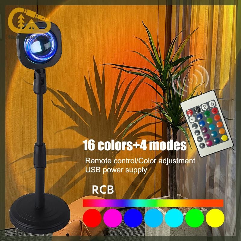 Thankswin LED Sunset โปรเจคเตอร์ Night Light 16 สีเปลี่ยน Rainbow Sun Aura LED บรรยากาศโคมไฟฉายพื้นห