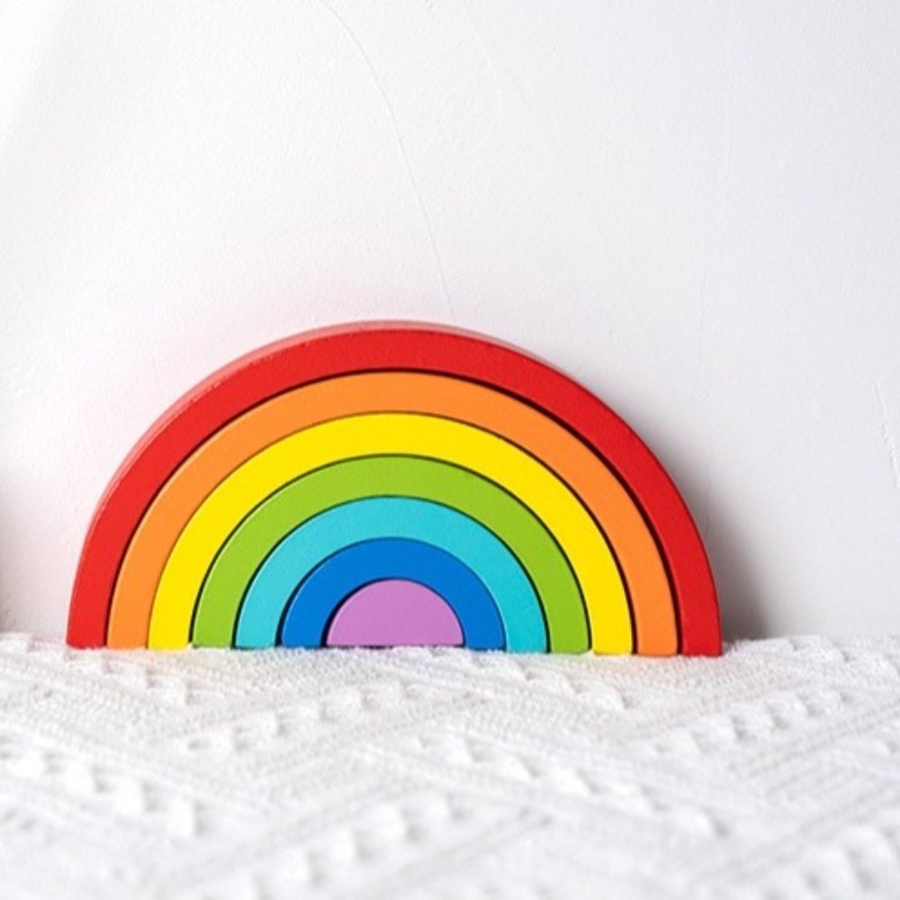 เมื่อไร สายรุ้งอาคารบล็อก,ไม้สีรุ้งสีไม้ซ้อนกันของเล่น,แบบพกพา ทําเอง ซ้อนออกแบบสีองค์ความรู้โค้งสะพานบล็อกเด็กเล่ - รูปที่ 3