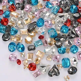 [maybeauty] เล็บ Rhinestone 12Grids สีสัน Flatback แก้วคริสตัลอัญมณี DIY ตกแต่งเล็บ 3D Multifaceted เล็บสําหรับแต่งหน้า และหัตถกรรม {TH}